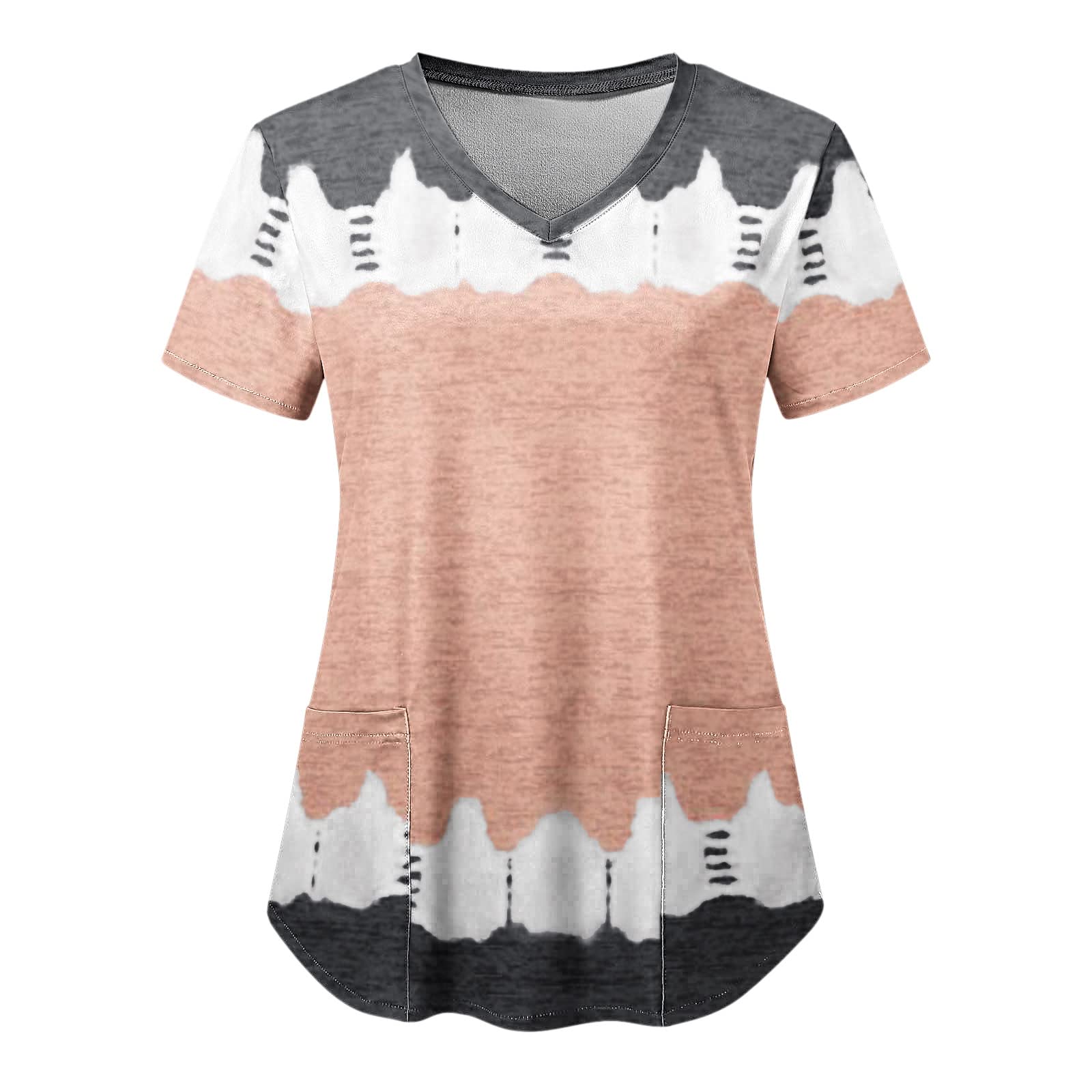 Women's Printed Casual Blouse Tops - Fashion Gradient Print Short Sleeve Red Shirt for Women | Perfect for Summer Outfits, Office Wear & Date Nights