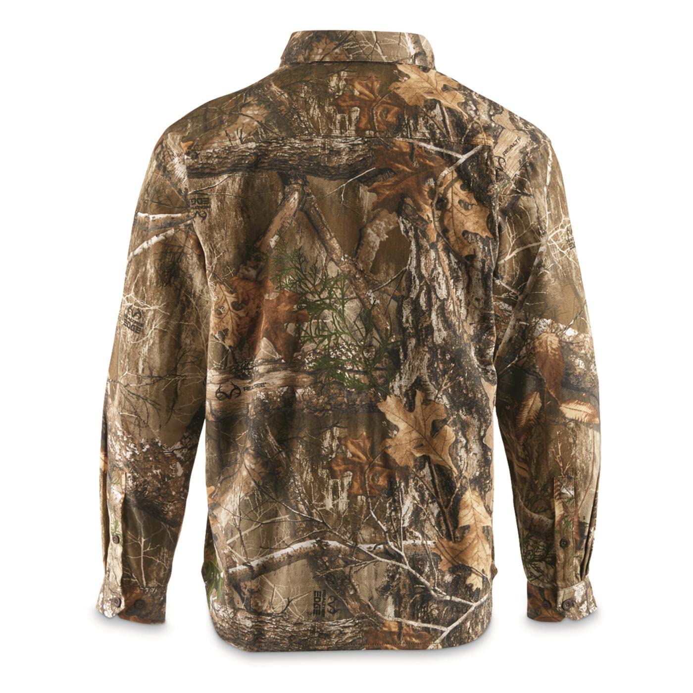 Guide Gear Men's Camo Button-Up Shirt - Long Sleeve Hunting Camouflage Shirt for Outdoor Activities | Perfect for Hunting, Hiking & Camping