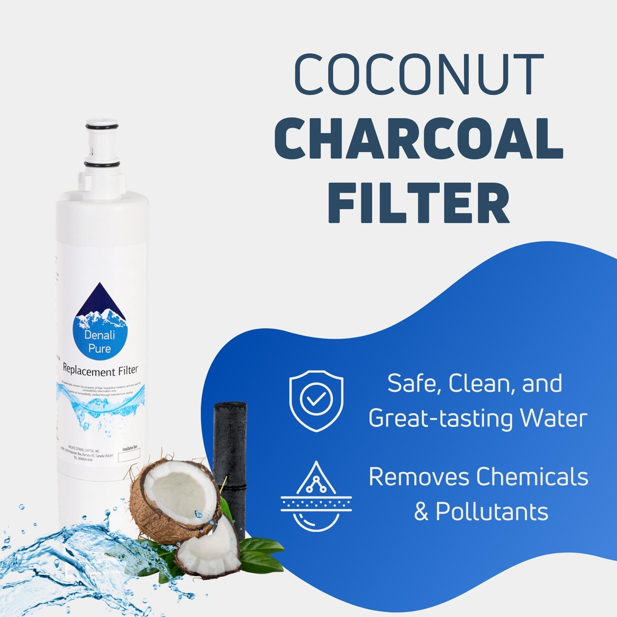 Whirlpool GD5SHGXLQ01 Refrigerator Water Filter Replacement - Compatible with Whirlpool 4396508 & 4396510 | Pure Drinking Water for Home & Office Fridge