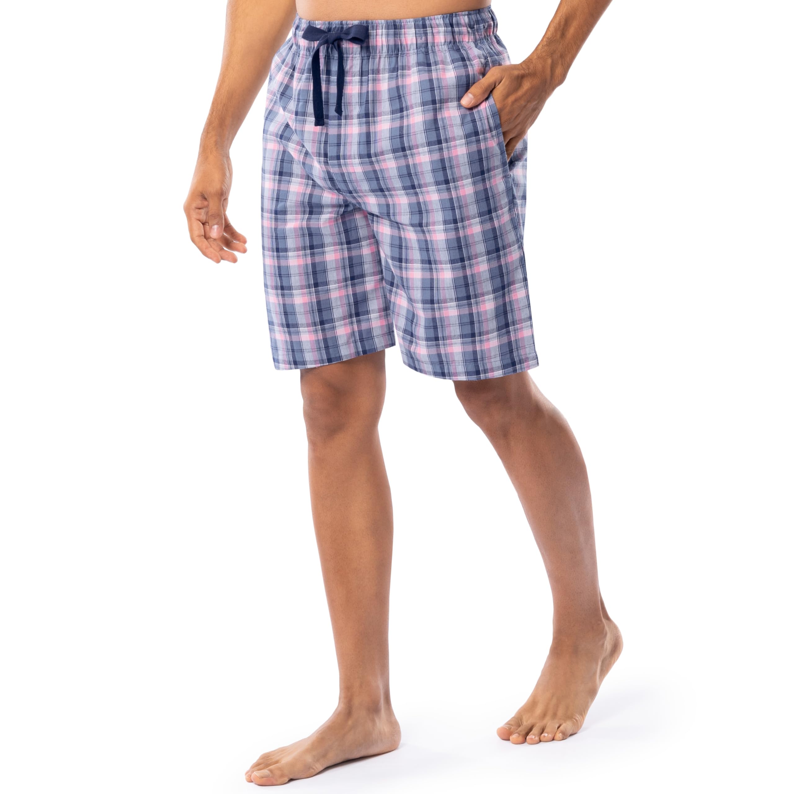 IZOD Men's Printed Poplin Relaxed Fit Drawstring Sleep Shorts - Comfortable Lounge & Sleepwear for Home, Travel & Vacation