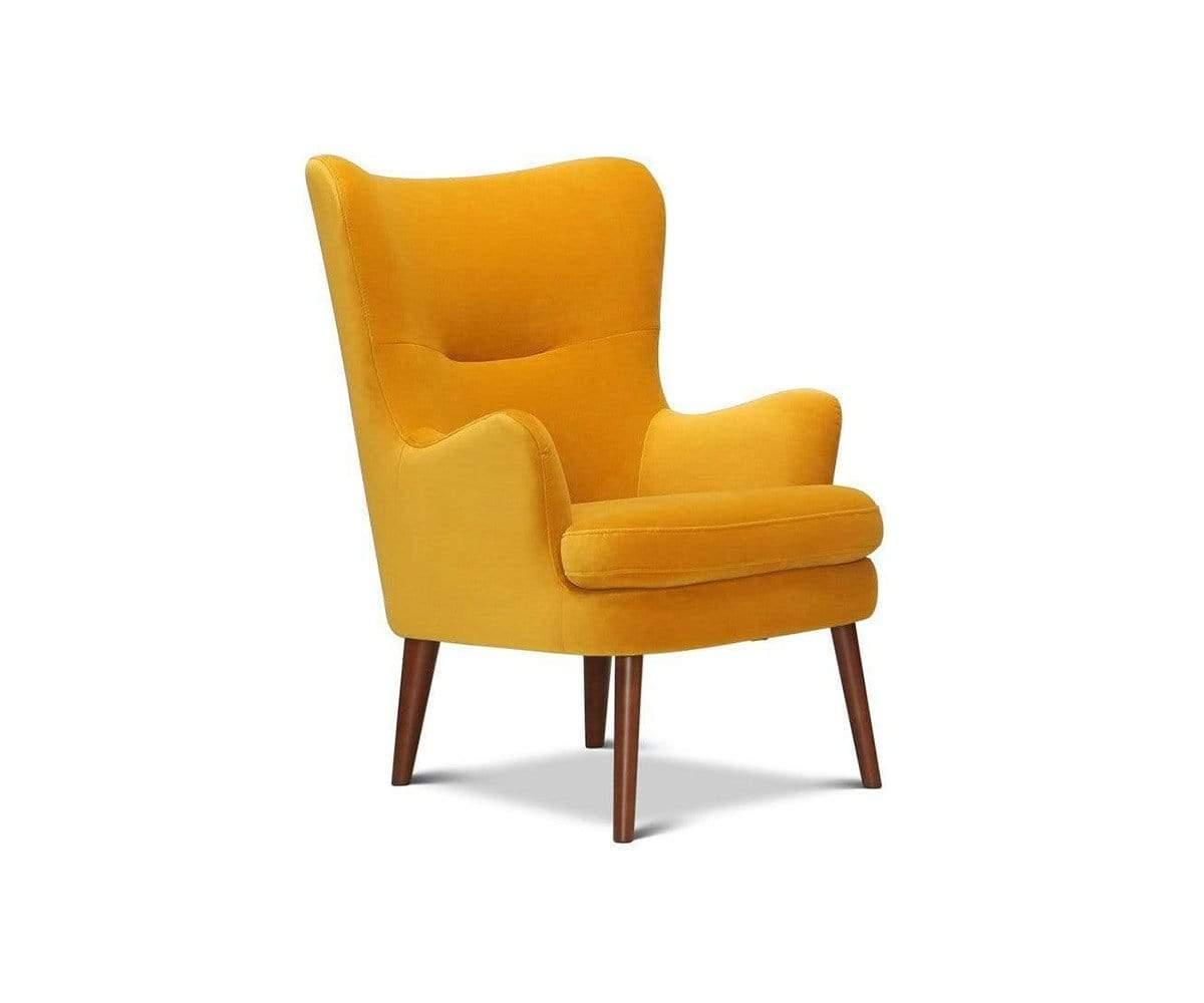 Airlie Chair - Modern Accent Chair for Living Room, Bedroom & Office - Stylish Upholstered Armchair with Wooden Legs - Perfect for Relaxing, Reading & Decorating