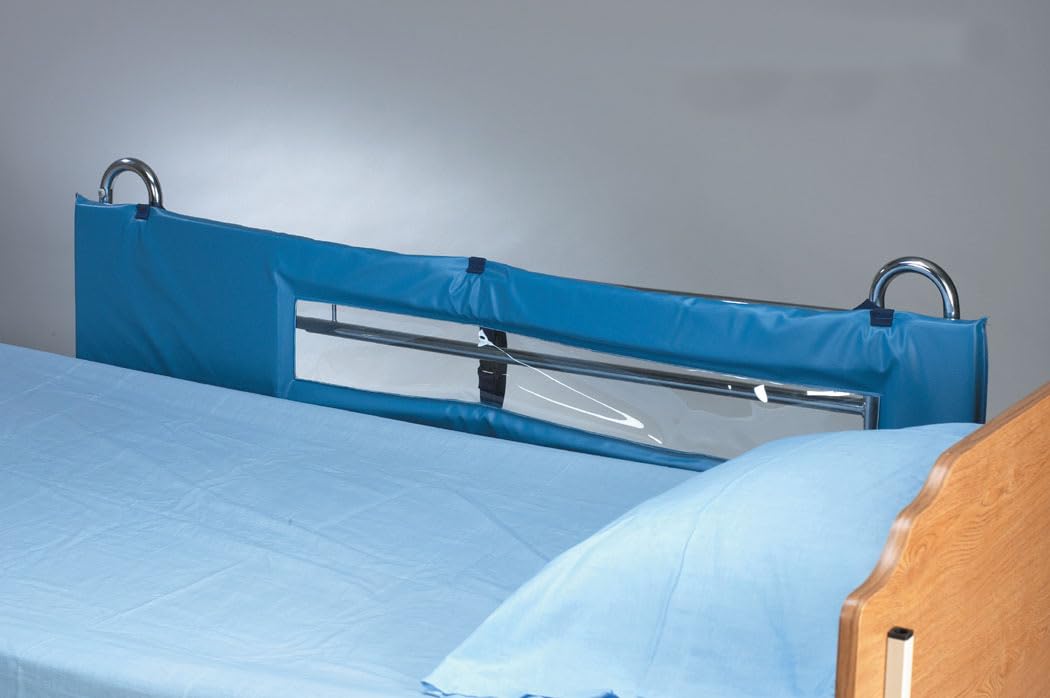 Skil-Care Thru-View Vinyl Bed Rail Pads - 60 Inch Long with Large Window for Enhanced Visibility & Safety | Easy Wipe-Clean Surface | Pair (401017) | Ideal for Elderly Care, Hospital Beds & Home Safety Use