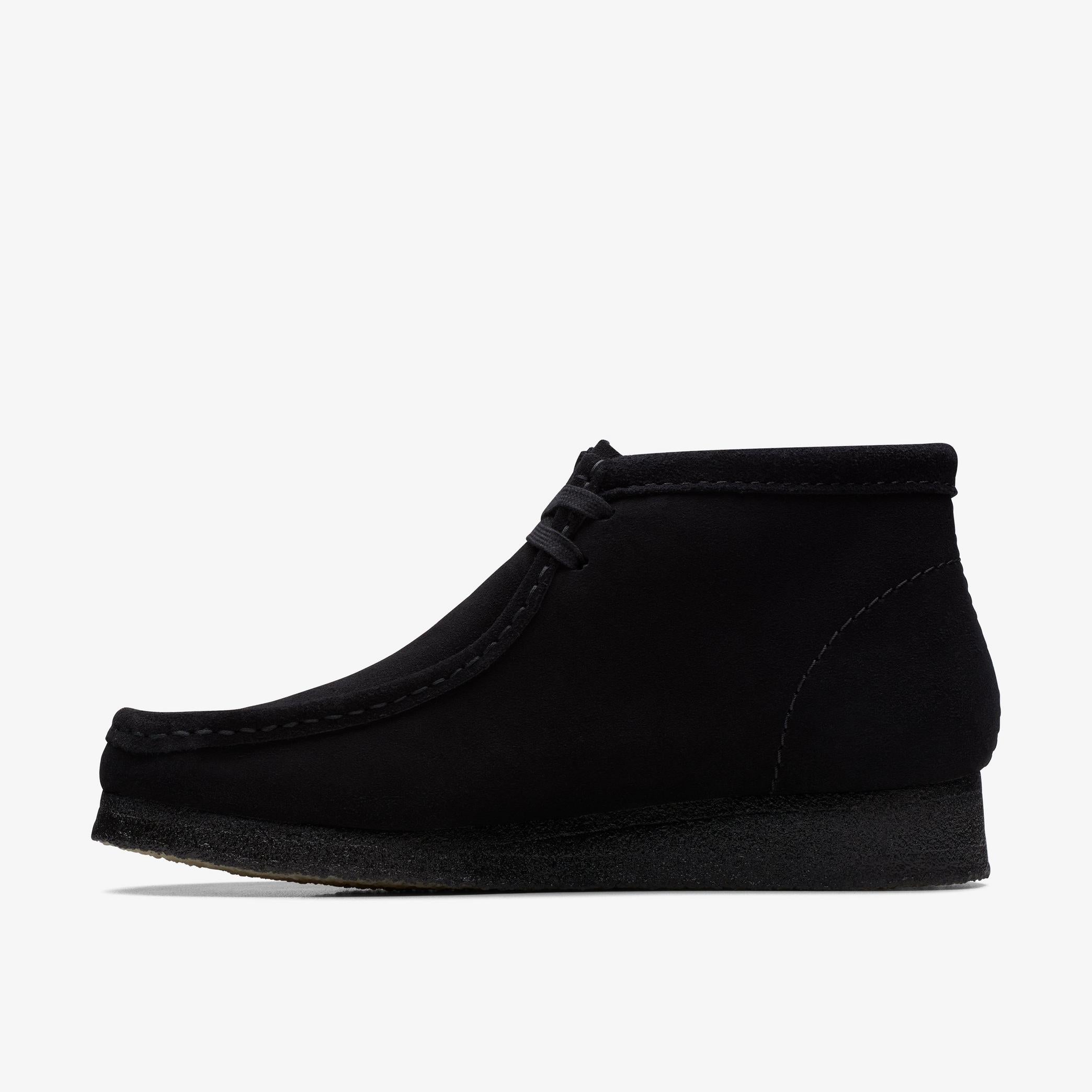 Clarks Men's Wallabee Boot - Black Suede Leather Comfort Casual Shoes for Men | Perfect for Everyday Wear, Office & Outdoor Activities