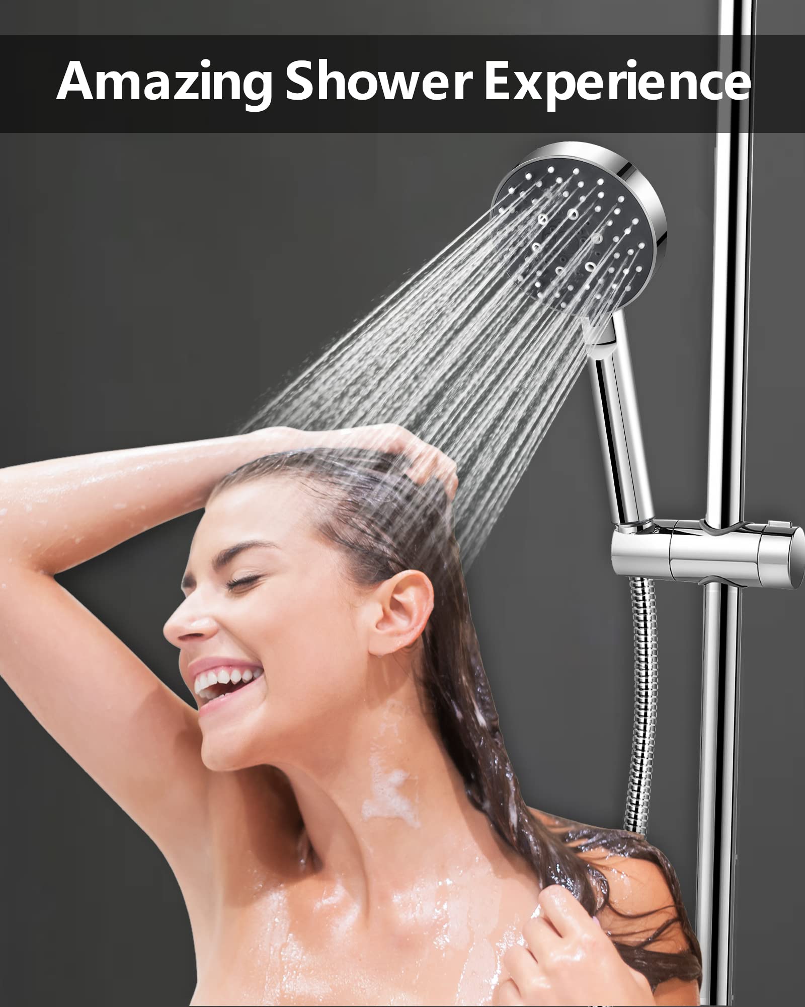 **Magichome High Pressure Shower Head with 5 Spray Modes - Turbocharged Design for Low Water Pressure - Perfect for Bathroom, Spa & Relaxation**