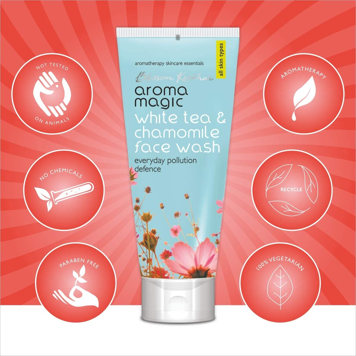 White Tea Chamomile Face Wash 100ml - Gentle Cleansing for Sensitive Skin