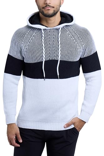 White - Color Blocked Hooded