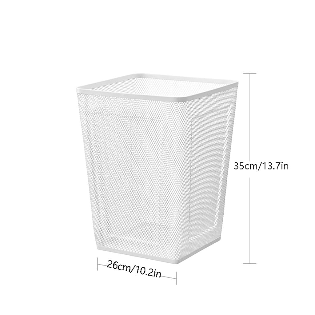 Stainless Steel Mesh Rectangular Trash Can - Home & Office Waste Paper Recycling Bin for Kitchen, Study, and Desk Side | Eco-Friendly Small Garbage Basket for Paper Waste Disposal & Organization