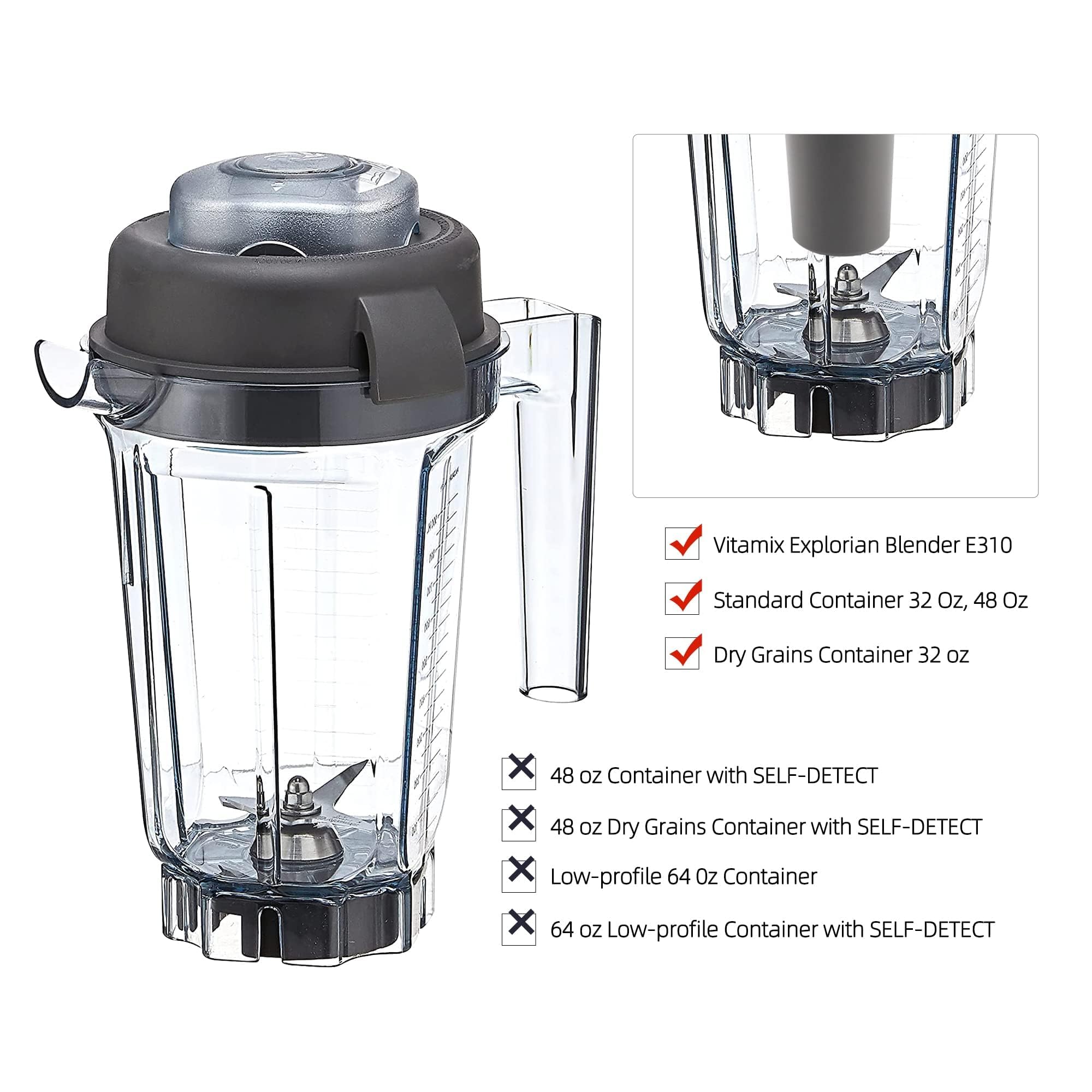 Vitamix E310 Blender Tamper Replacement - 9.75 Inch Mini Blender Pusher Compatible with 32oz & 48oz Containers (Grey) - Perfect for Smoothies, Baby Food & Nut Butter Preparation
