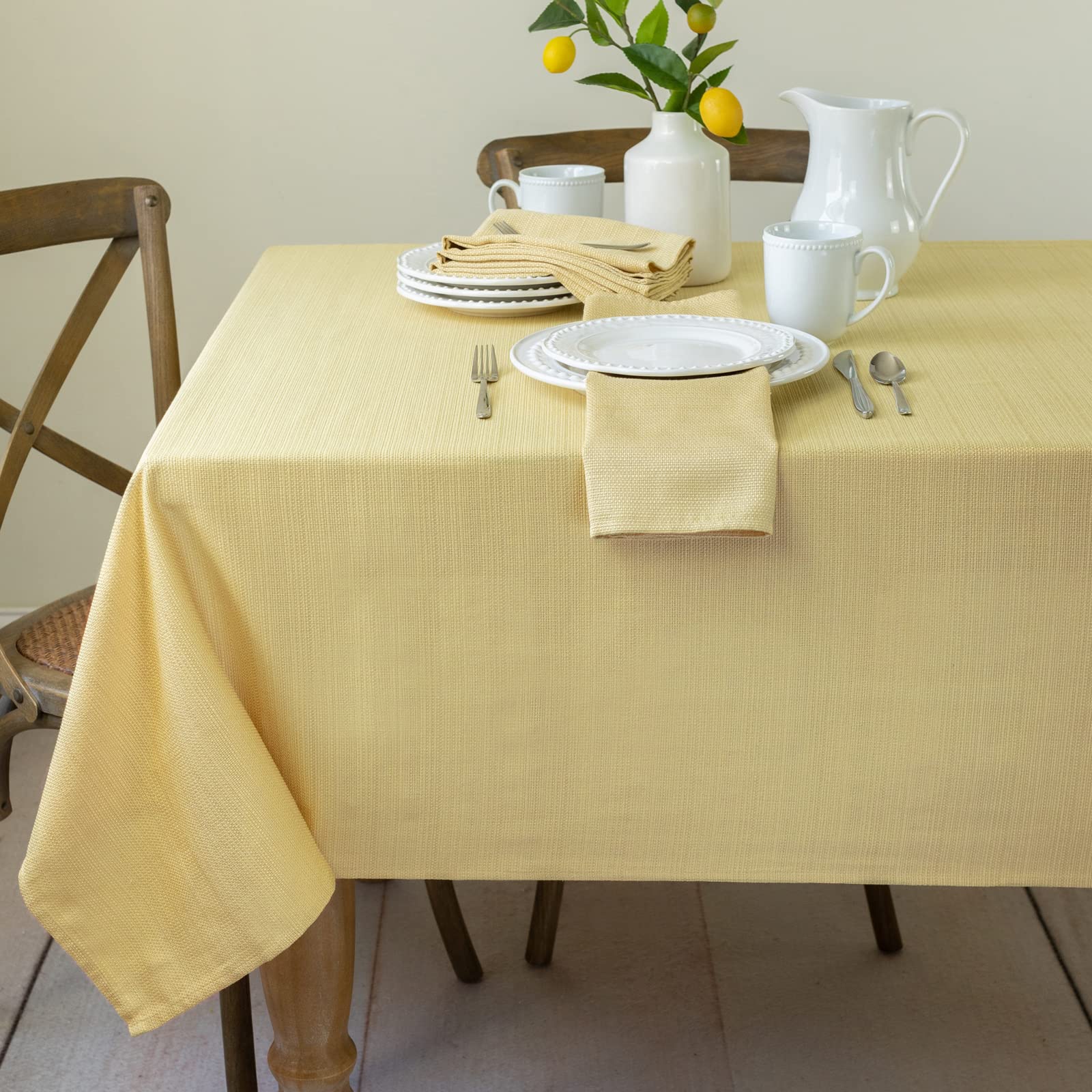 Benson Mills Cameron Textured Fabric Tablecloth 60