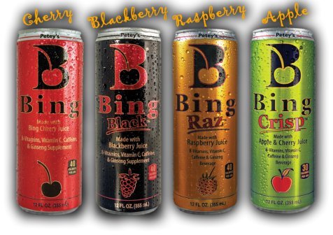 Petey's Bing Energy Drink Variety Pack - 16 Cans (12 fl.oz Each) | Cherry, Raspberry, Apple Crisp & Black Flavor | Refreshing Energy Boost for Workouts, Gaming & Outdoor Activities