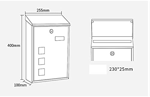 Stainless Steel Lockable Mailbox with Key - Waterproof Wall Mounted Letter Box for Garden, House & Post - Perfect for Outdoor, Patio, and Front Yard Use