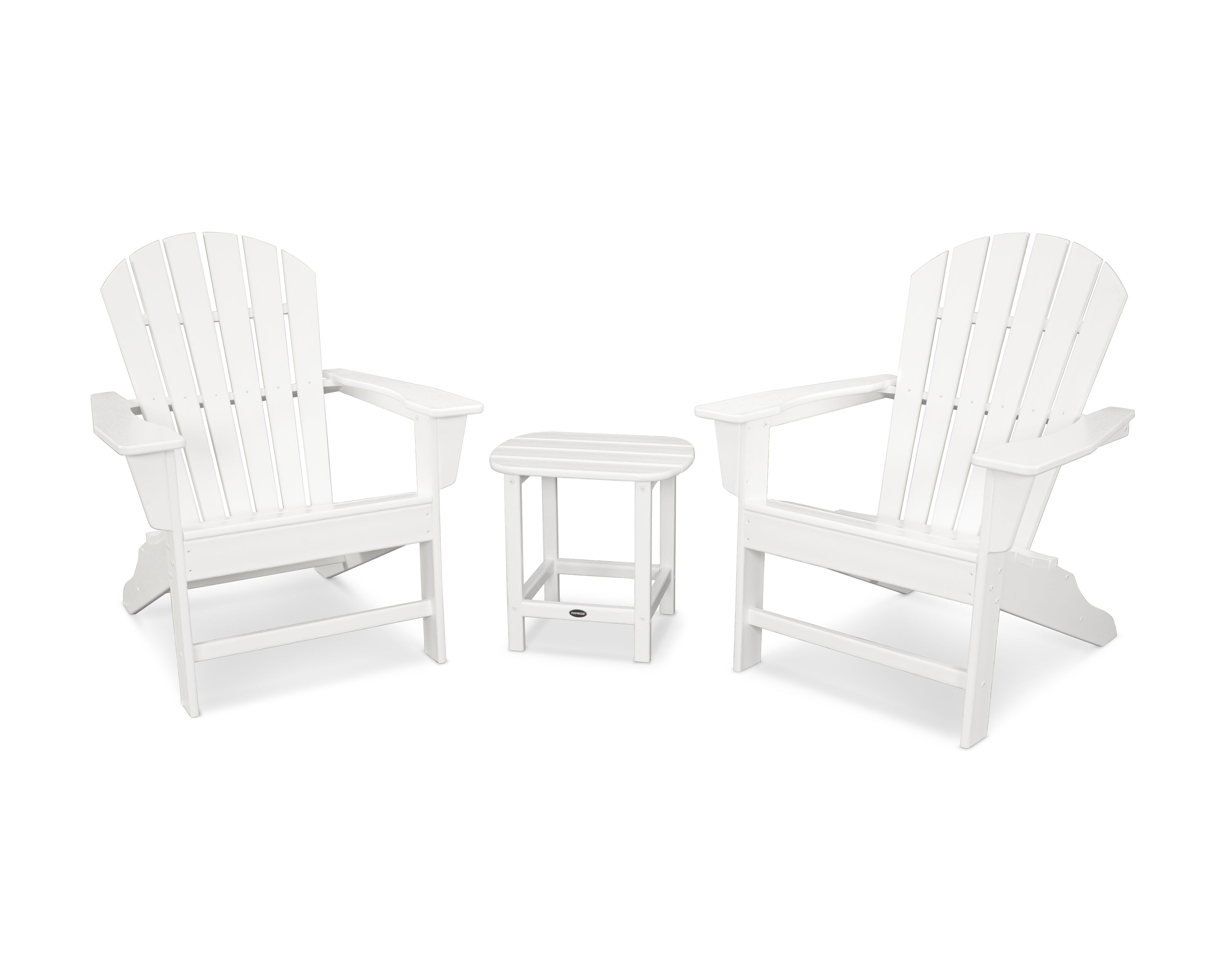 POLYWOOD South Beach Adirondack 3-Piece Outdoor Patio Furniture Set - Durable All-Weather Resin Chairs & Table for Poolside, Garden, Deck, and Backyard Relaxation