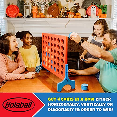 Bolaball 4 in a Row Giant Outdoor Game – 1.8 Ft Jumbo Yard Game for Adults & Family, Life-Size Lawn Game, Extra Large Backyard Game for Kids & Adults | Perfect for BBQs, Picnics, Beach Parties & Outdoor Gatherings