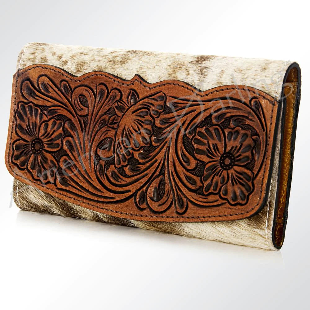 Genuine American Darling Hand-Tooled Leather Flap Wallet - Stylish & Durable for Everyday Use, Travel & Gifts