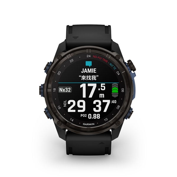 Garmin Descent MK3i Dive Watch - Sapphire Carbon Gray DLC Titanium with Black Silicone Band for Scuba Diving, Snorkeling & Water Sports