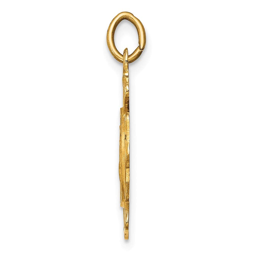 14K Yellow Gold St. Florian Fire Department Badge Pendant - Polished Satin Finish for Firefighters, First Responders & Collectors - Perfect for Necklaces, Gifts & Memorial Jewelry