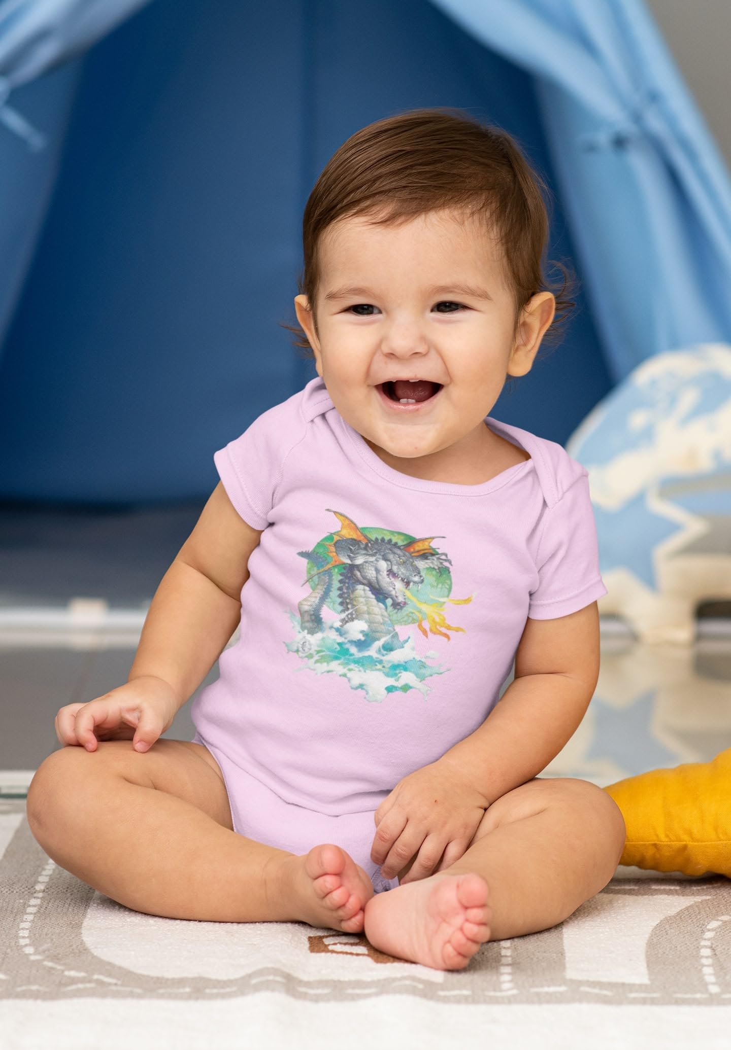 Frank Frazetta Art Winged Alligator Dragon Baby Bodysuit - Cute Infant Onesie for Boys & Girls - Perfect for Casual Wear, Photo Shoots & Gift Giving