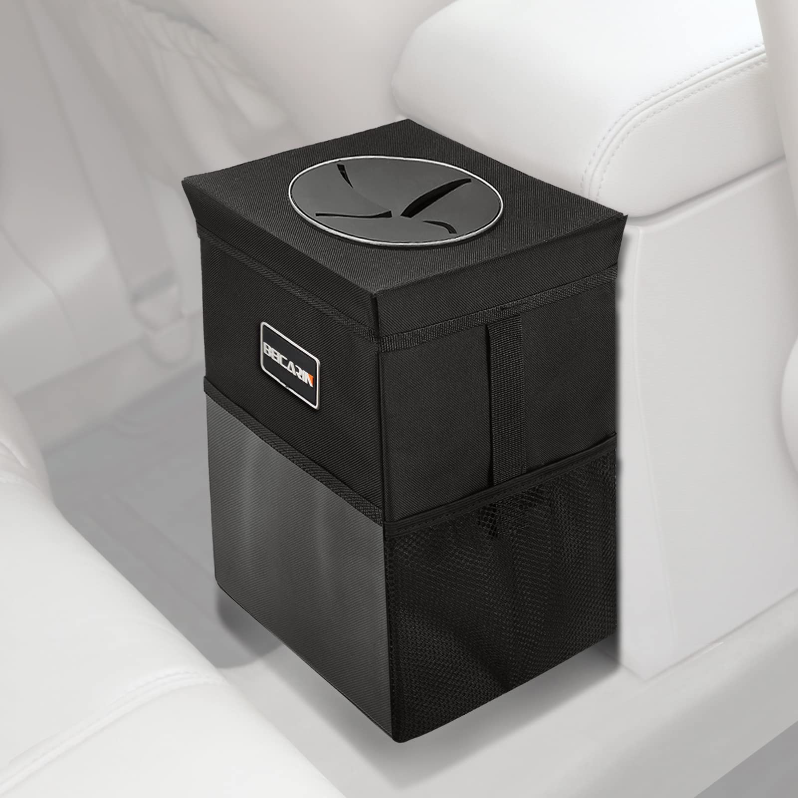 Collapsible Car Trash Can with Lid - 1.82 Gallon Leak-Proof Portable Garbage Bin for Vehicles, Multipurpose Car Organizer | Perfect for Road Trips, Commuting & Keeping Your Car Clean