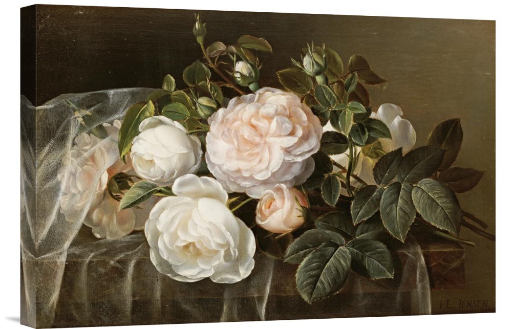 Johan Laurents Jensen The Bouquet Gallery Wrap Giclee Canvas Wall Art Print - Premium Floral Home Decor for Living Room, Bedroom & Office