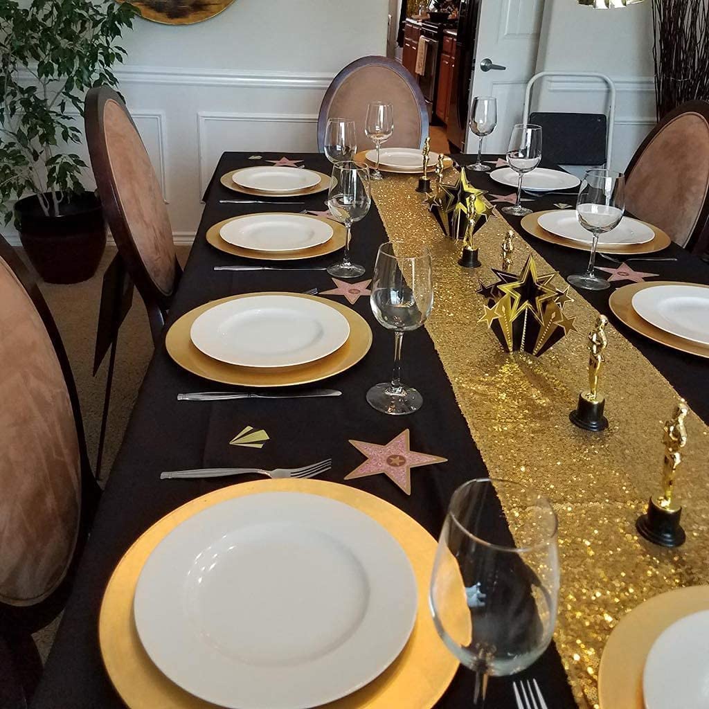 6 Pack Gold Sequin Table Runner 12