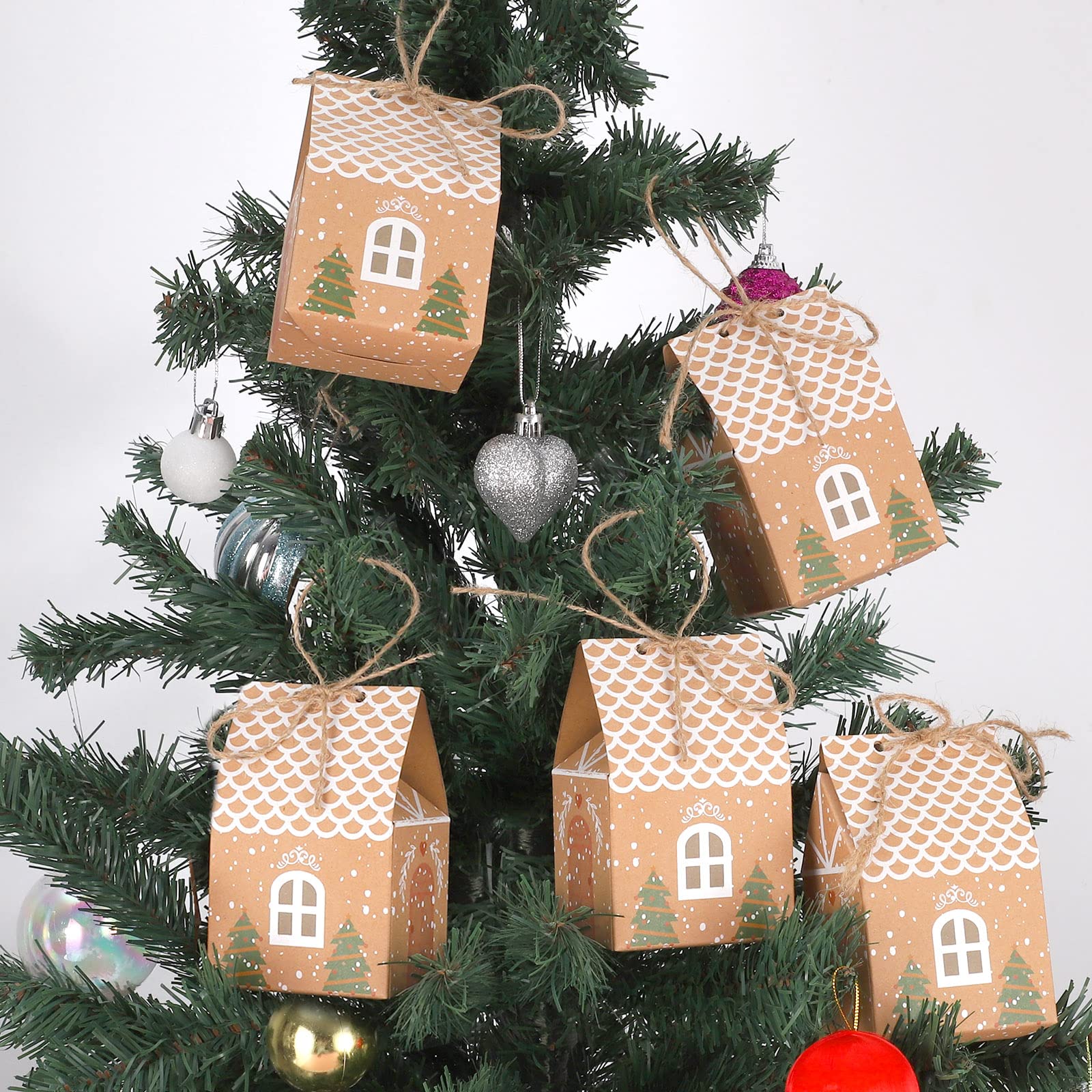 BESARME 36-Piece Mini Christmas Party Favor Boxes & Gift Bags - Small Holiday Treat Boxes for Xmas Stocking Stuffers, Party Favors, Classroom Gifts & Office Celebrations