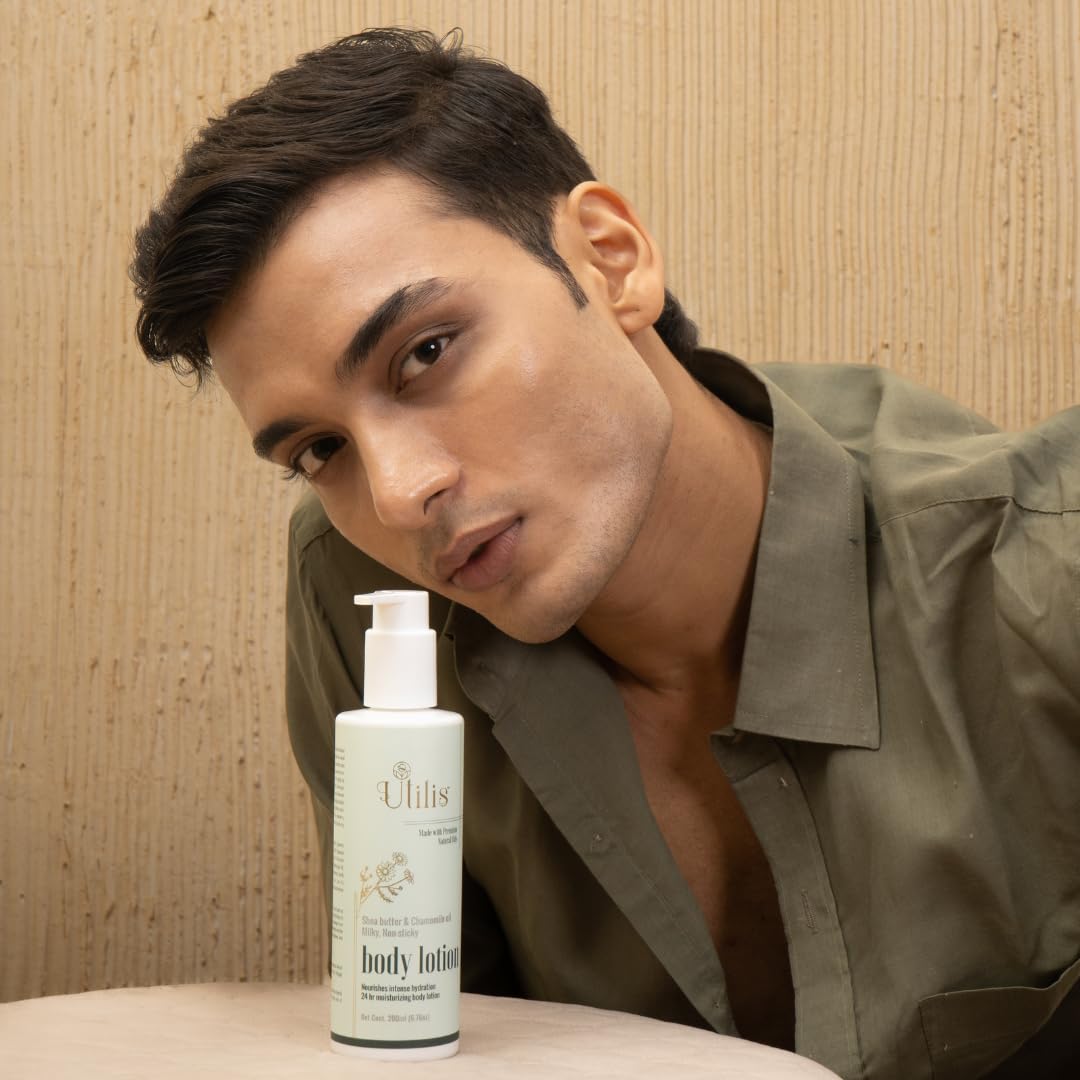 Pure Shea Butter Body Lotion with Rosehip, Maracuja & Chamomile Oil - Deep Hydration & Skin Brightening for All Skin Types | Tan Protection | Men & Women | 200ml (Pack of 2) | Perfect for Dry Skin Care, Daily Moisturizing & Post-Sun Recovery