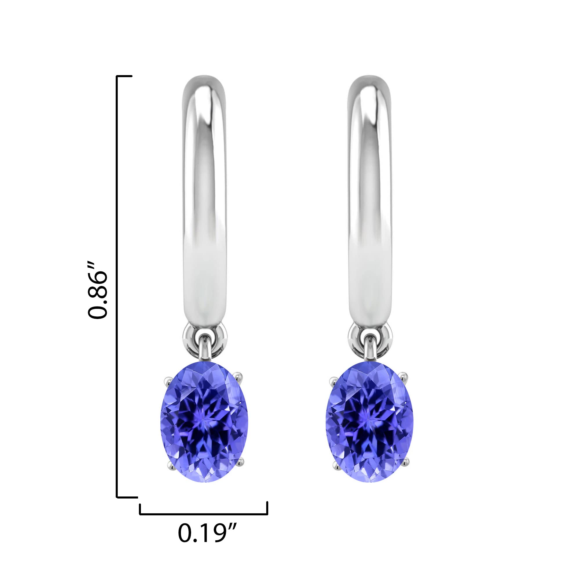 Exquisite Sterling Silver Tanzanite Dangle Earrings for Women | Natural Blue Tanzanite Gemstone Jewelry | Perfect for Weddings, Parties & Special Occasions