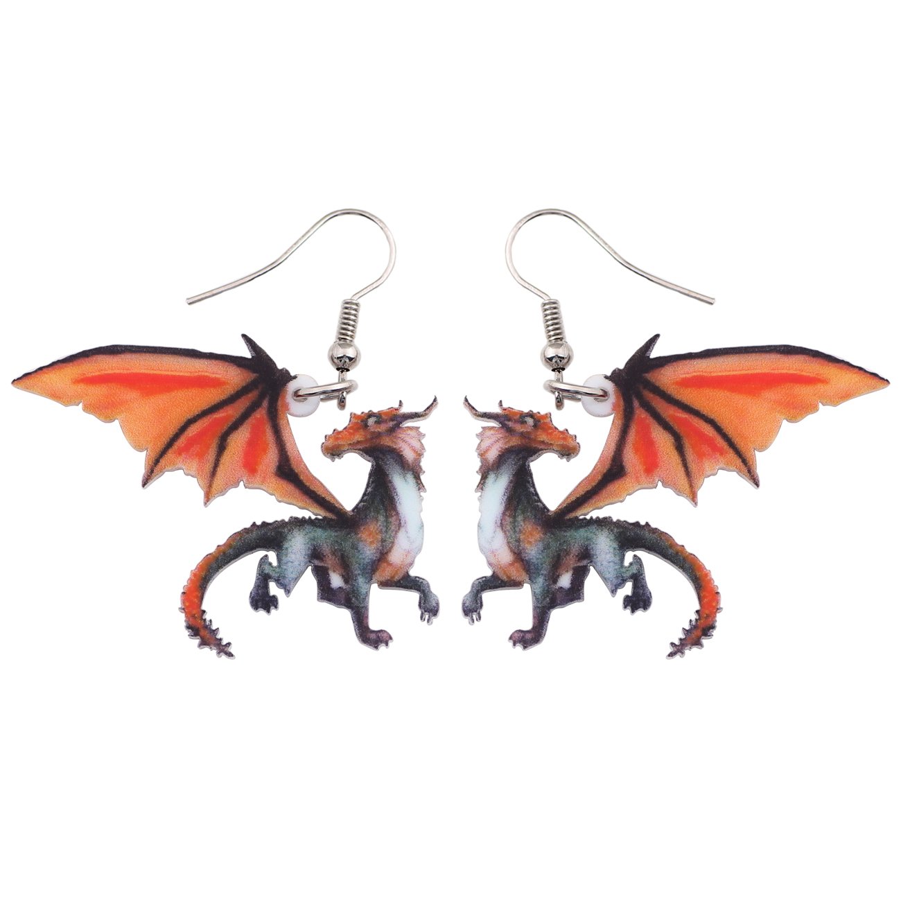 NEWEI Acrylic Western Dragon Earrings for Women - Fantasy Animal Drop Dangle Jewelry, Gothic Dragon Charm Gift - Perfect for Cosplay, Renaissance Fairs & Fantasy Lovers
