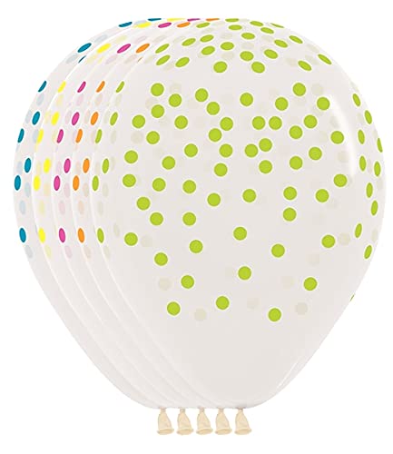 10 Pack Neon UV Colorful Polka Dot Latex Balloons - Glow in Blacklight, 11 Inch for Birthday Parties, Baby Showers & Night Events