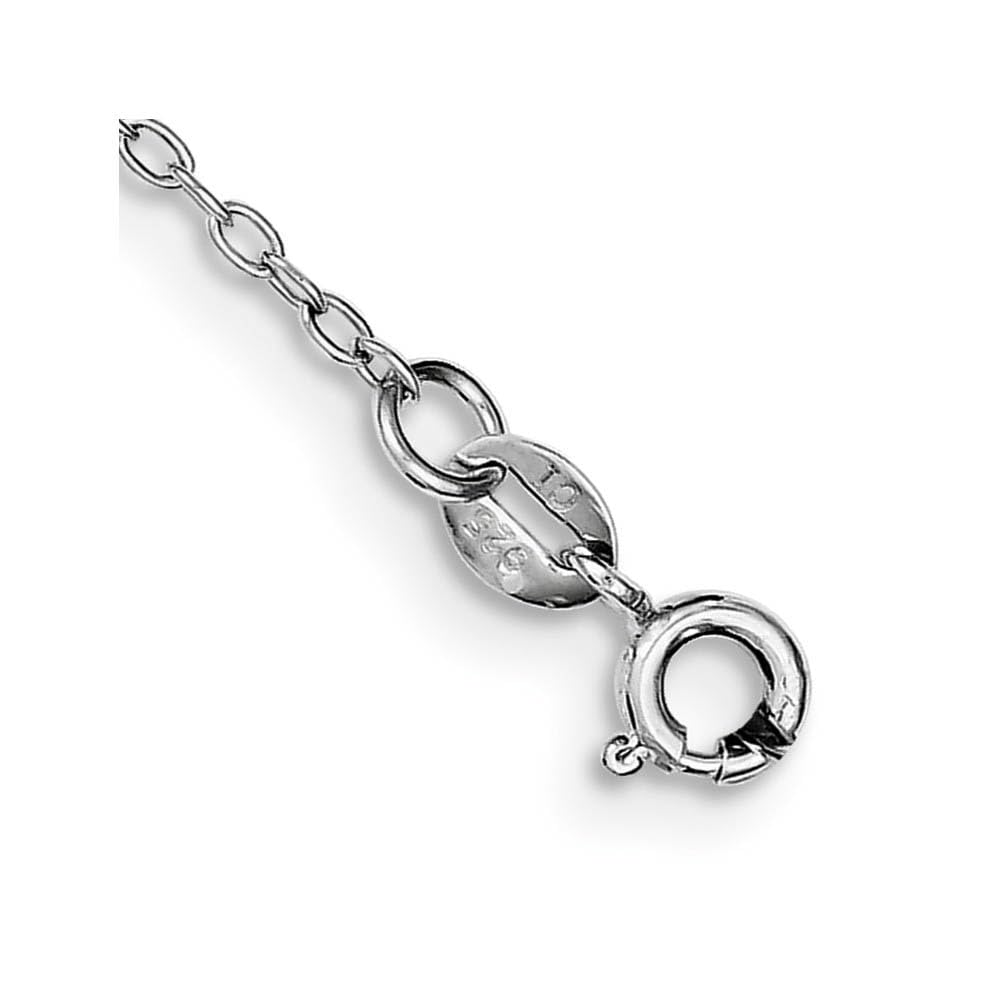 Black Onyx Beaded Anklet Bracelet - 9 Inch Rhodium-Plated Sterling Silver Jewelry for Women | Elegant Ankle Chain for Parties, Beach & Everyday Wear
