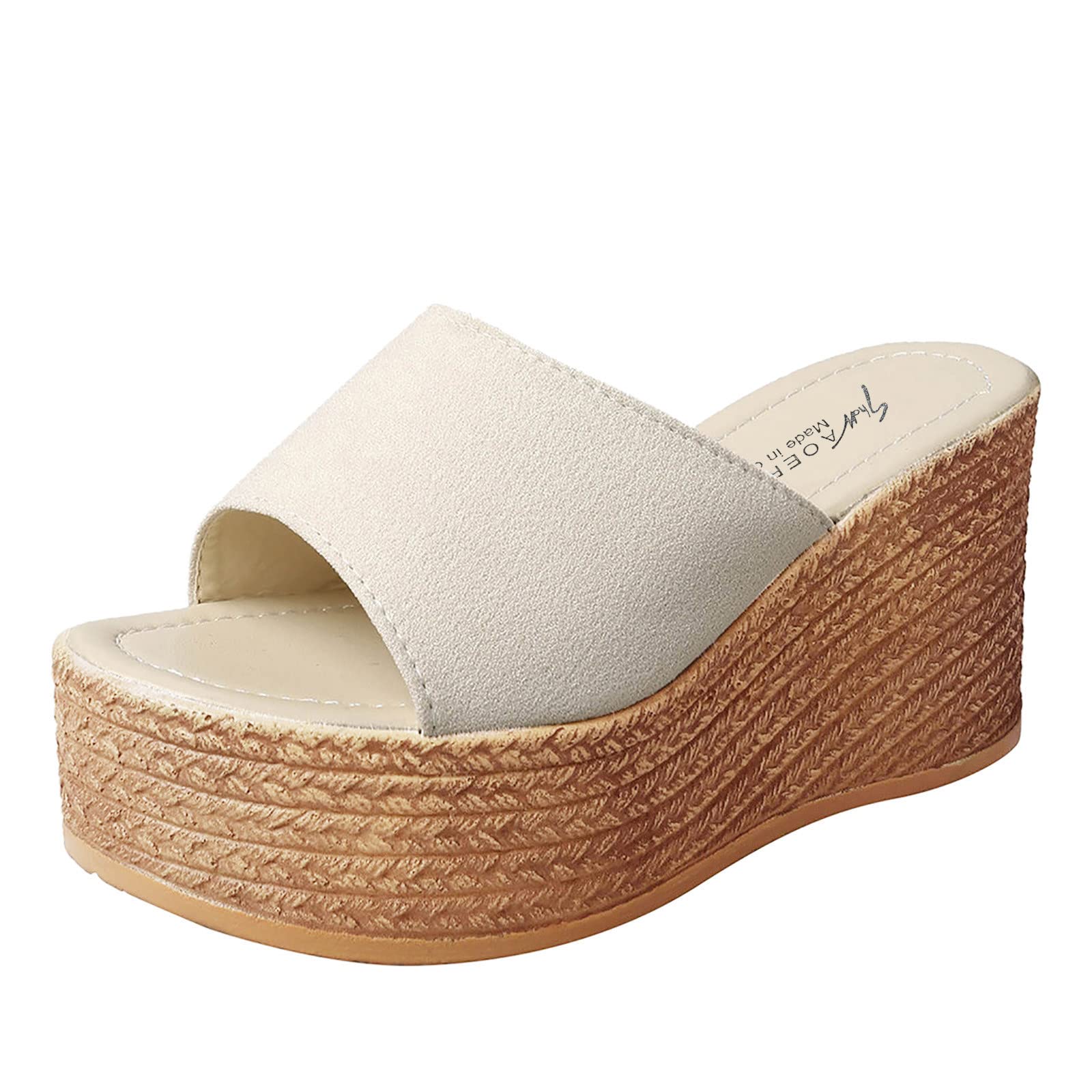 Women's Classic Toe Casual Wedge Slippers - Peep-Toe Sandals for Ladies Size 11.5 | Comfortable House Shoes for Relaxing at Home, Lounging & Summer Wear