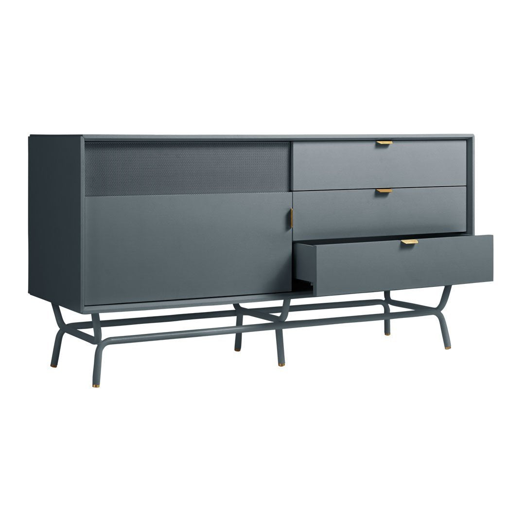 Modern 1-Door 3-Drawer Entryway Console Table - Hallway Storage Organizer for Shoes, Keys & Mail - Perfect for Living Room, Foyer or Bedroom Entry