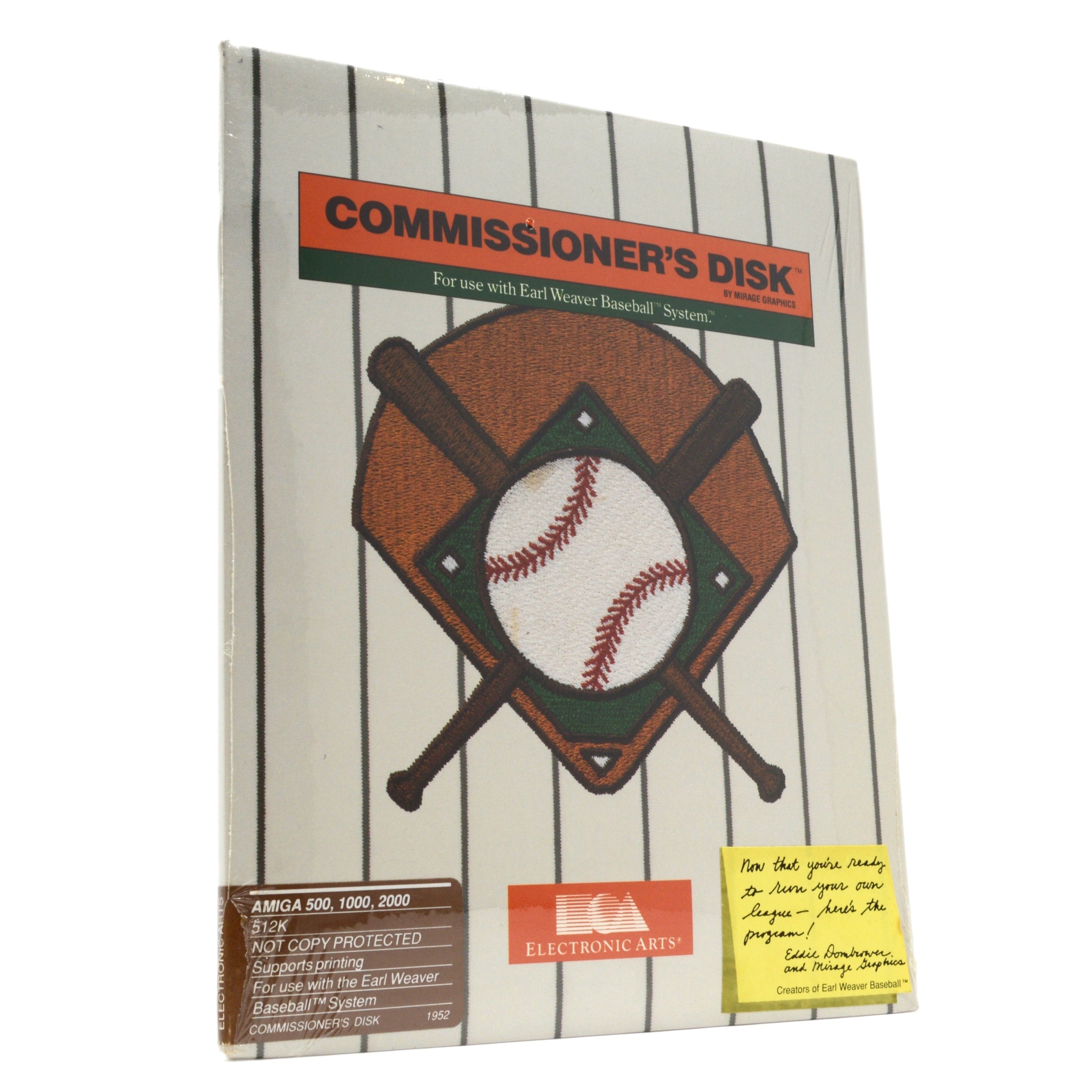 New AMIGA GAME COMMISSIONER'S DISK for E. Weaver Baseball System - Sealed Vintage Computer Game Accessory - Perfect for Retro Gaming & Baseball Simulation Enthusiasts