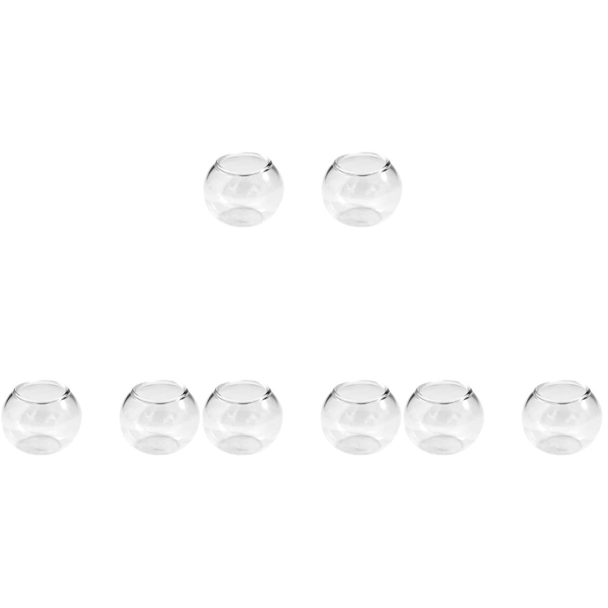 TOYANDONA 8-Piece Miniature Goldfish Bowl Set - Small Round Glass Aquarium Bowls for Desktop Decor, Fish Tank Accessories - Perfect for Home Office, Kids Room & Party Favors