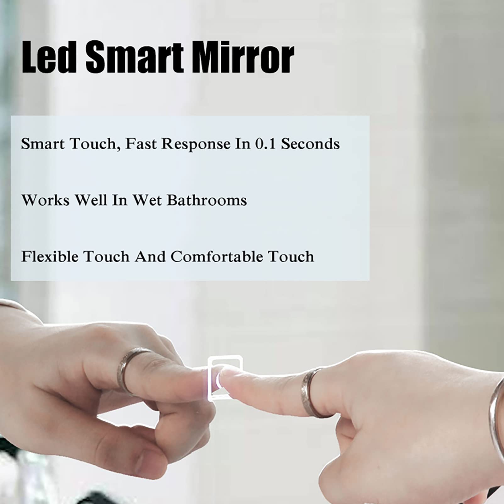 LED Wall Mounted Round Mirror with Lights - 50cm/60cm/70cm/80cm Vanity Makeup Mirror - Fog-Free Bathroom Mirror with White & Warm Light - Perfect for Dressing Room, Bedroom & Bathroom Decor