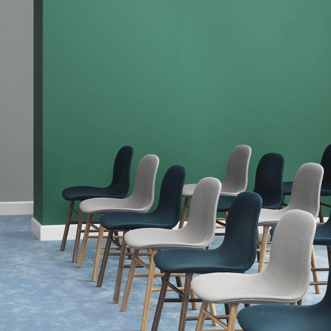 Modern Upholstered Form Chair with Solid Wood Legs - Comfortable Lounge Chair for Living Room, Bedroom, or Office