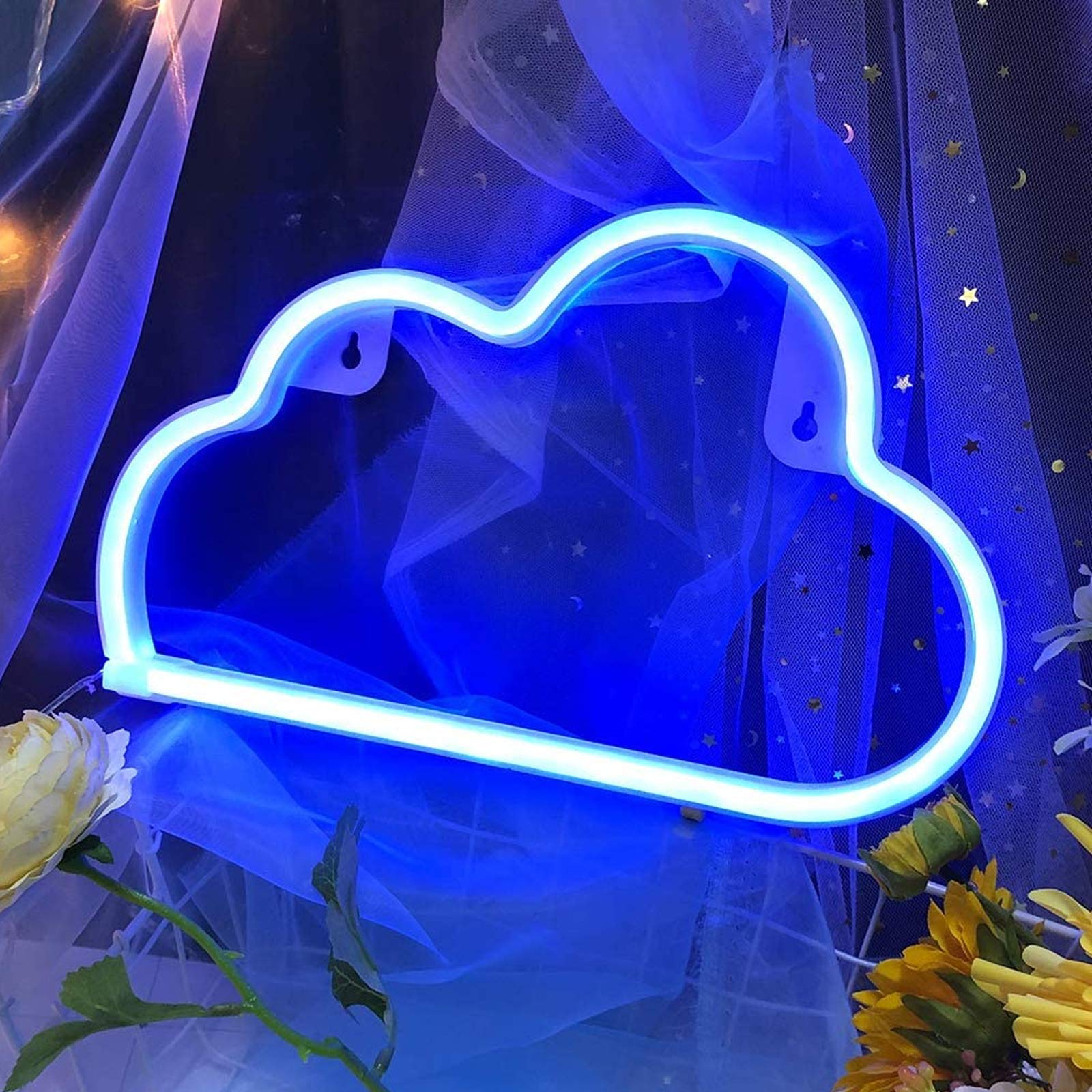 Iceagle Cloud Neon Sign - USB/Battery Powered Wall Decor Neon Light for Bedroom, Living Room, Kids Room - Perfect for Christmas, Birthday Parties & Home Decoration (Blue)