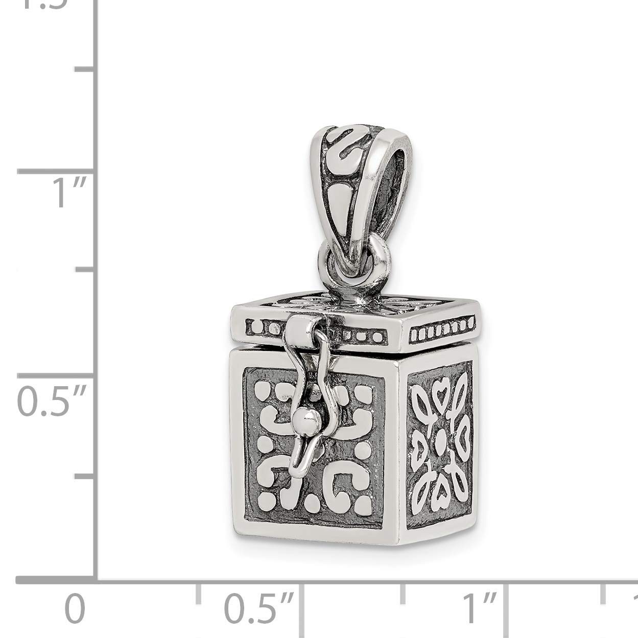 925 Sterling Silver Square Prayer Box Pendant Necklace - Religious Keepsake Jewelry for Prayer Notes & Blessings - Perfect for Gifts, Weddings & Spiritual Protection