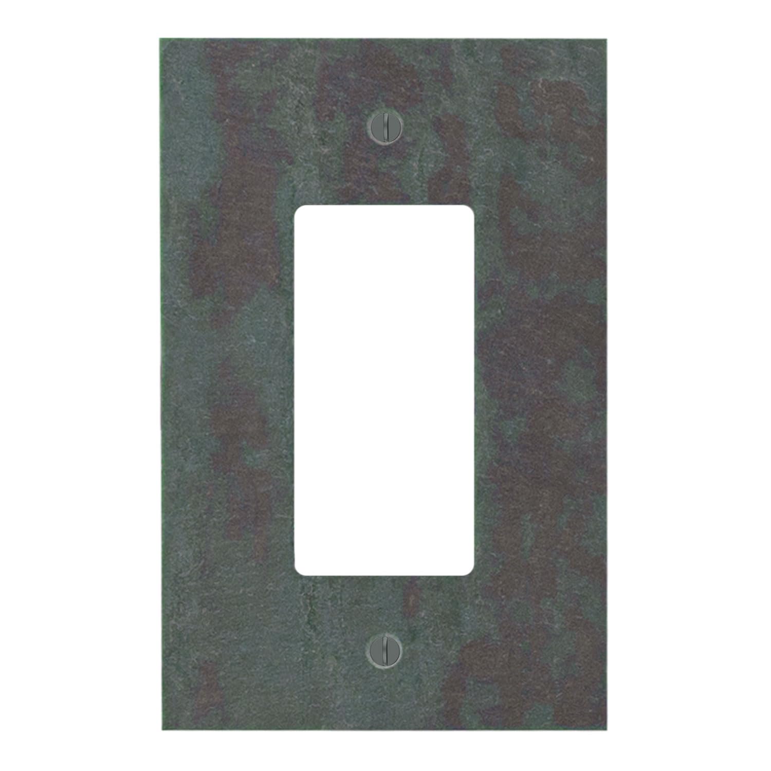 Decorative Vermont Slate GFCI Rocker Switch Plate Cover - 1 Gang, 3.25
