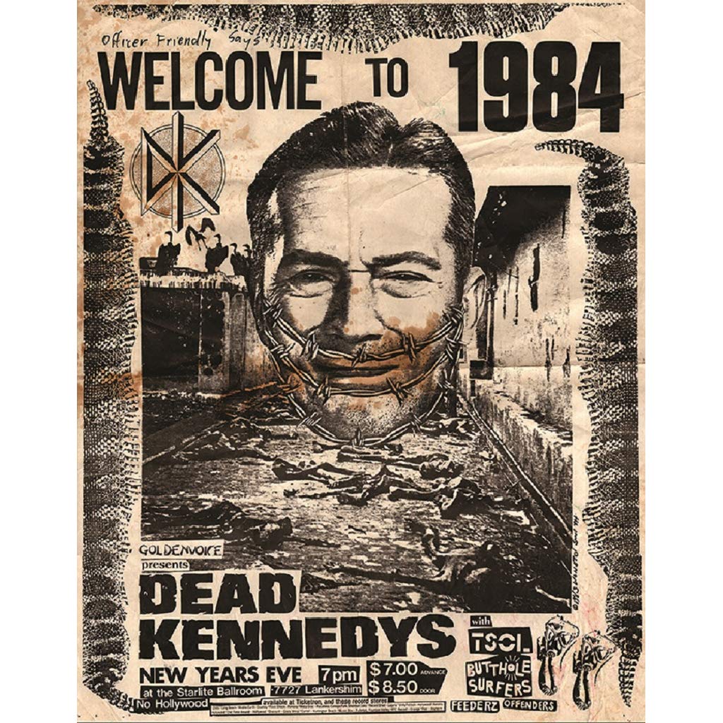 Vintage 1984 Punk Rock Dead Kennedys Concert Band Gig Poster Canvas Art Print - Wall Decor for Music Lovers & Punk Rock Enthusiasts