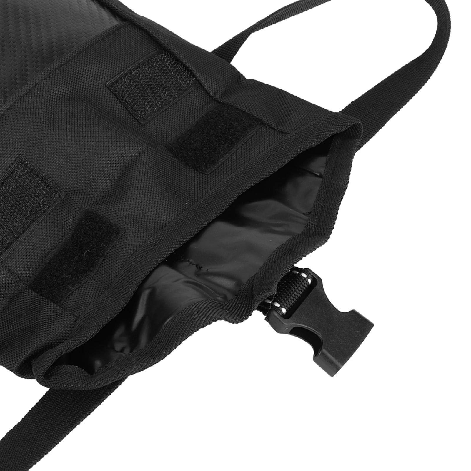 Acouto Carbon Fiber Cycling Waist Bag - Waterproof Motorcycle Leg Pack for Biking & Outdoor Sports - Durable Black Storage Pouch for Phone, Wallet & Essentials