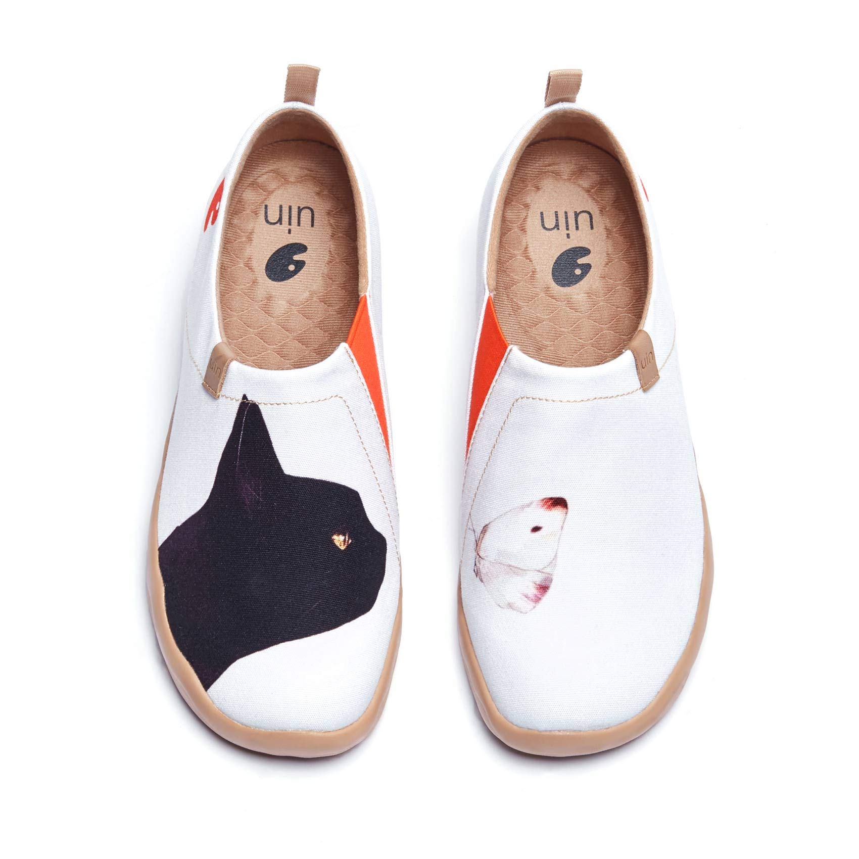 UIN Women's Slip On Sneakers - Casual Knit Loafers with Artistic Painting | Soft Comfortable Walking Shoes for Work, Travel & Everyday Wear