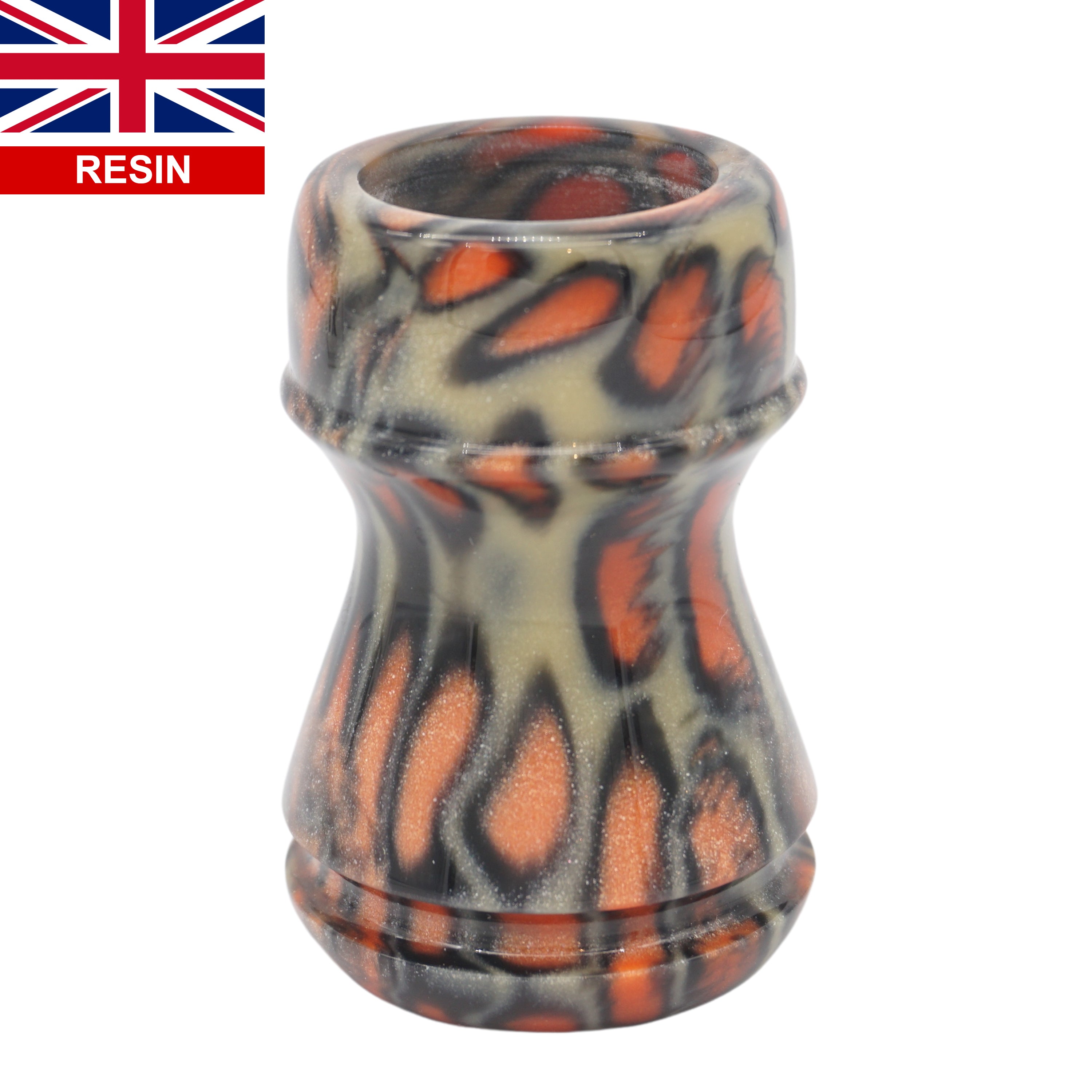 Premium Orange Tigris Perla Handmade Shaving Brush Handle - Fits 24mm & 26mm Knots - Perfect for Wet Shaving & Grooming Gifts for Men