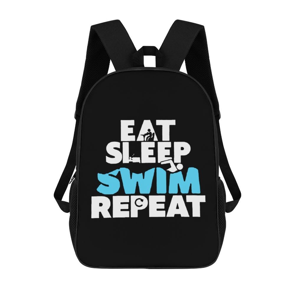 IOEDTHBJ 17 Inch Waterproof Swim Backpack - 3D Printed Laptop Backpack for Men & Women - Durable School & Travel Computer Bag - Perfect for Swimming, Gym, Beach & Outdoor Activities