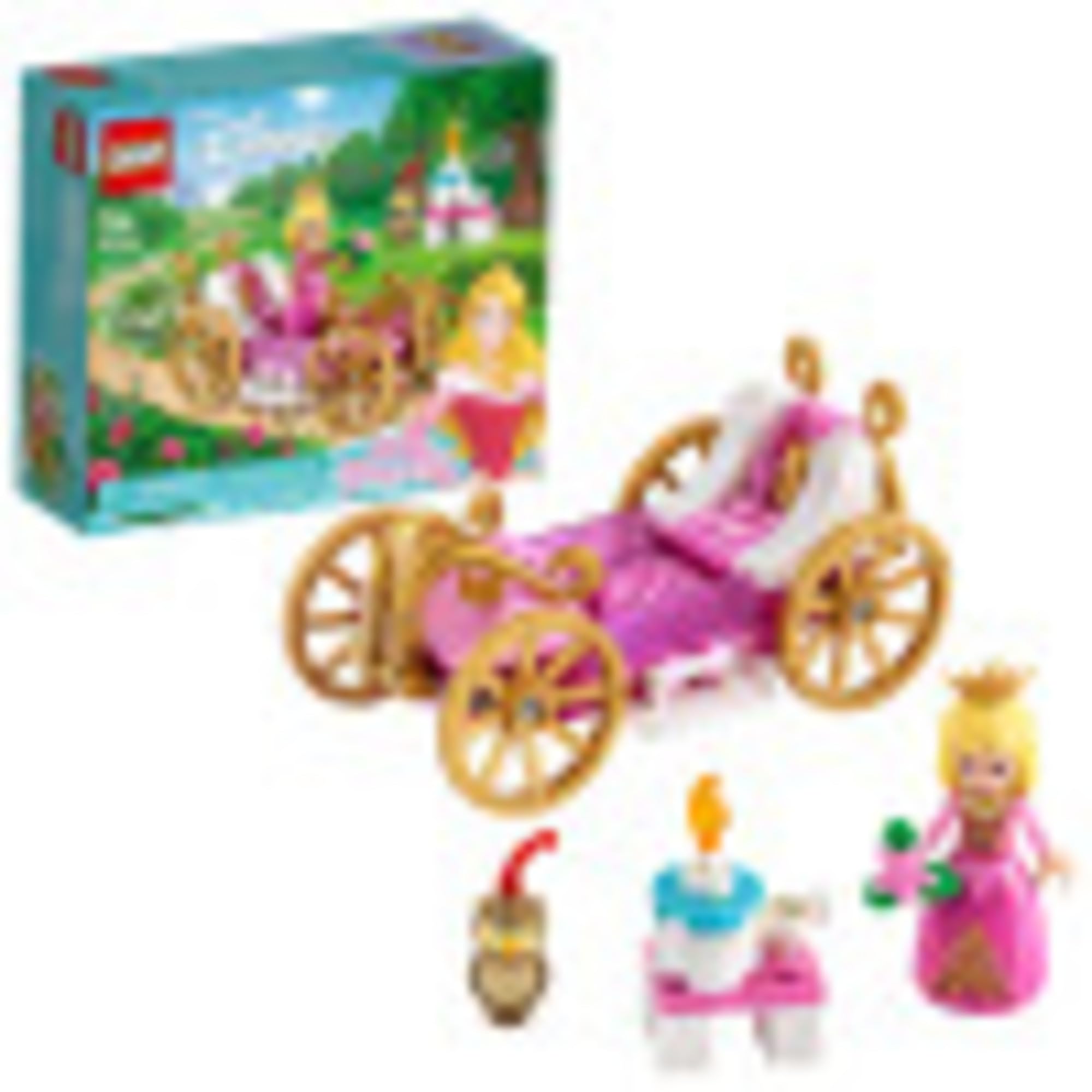 LEGO Disney Princess Aurora’s Royal Carriage Building Kit 43173 - 62 Piece Creative Toy Set for Kids, Birthday Gift & Collectible - Royal Castle Play Scenes & Disney Movie Reenactment