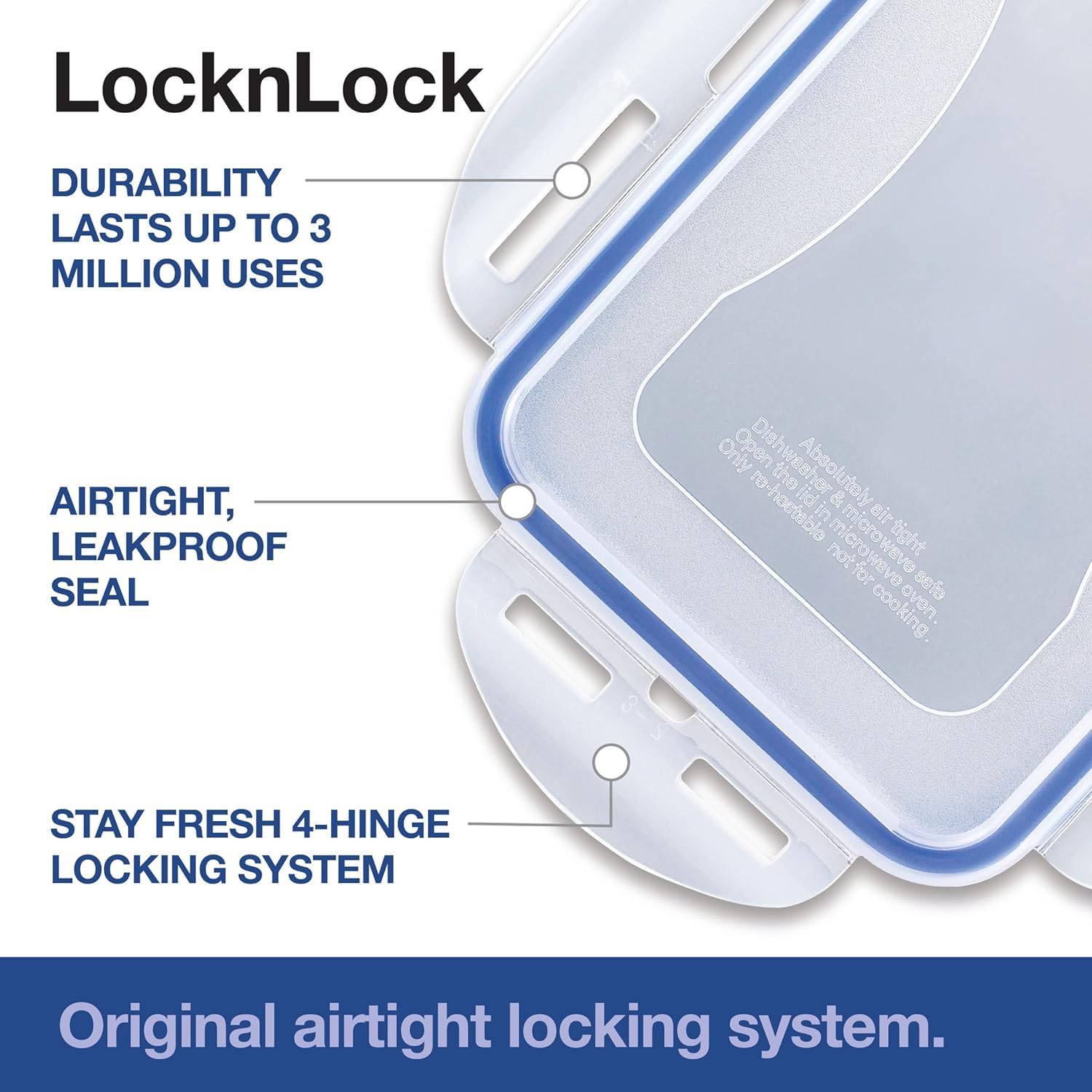 LOCK & LOCK Airtight Food Storage Containers with Lids - 54oz BPA-Free Plastic Kitchen Organizers for Meal Prep, Leftovers & Pantry Organization (Set of 4, Clear) - Perfect for Home, Office & Dorm Use