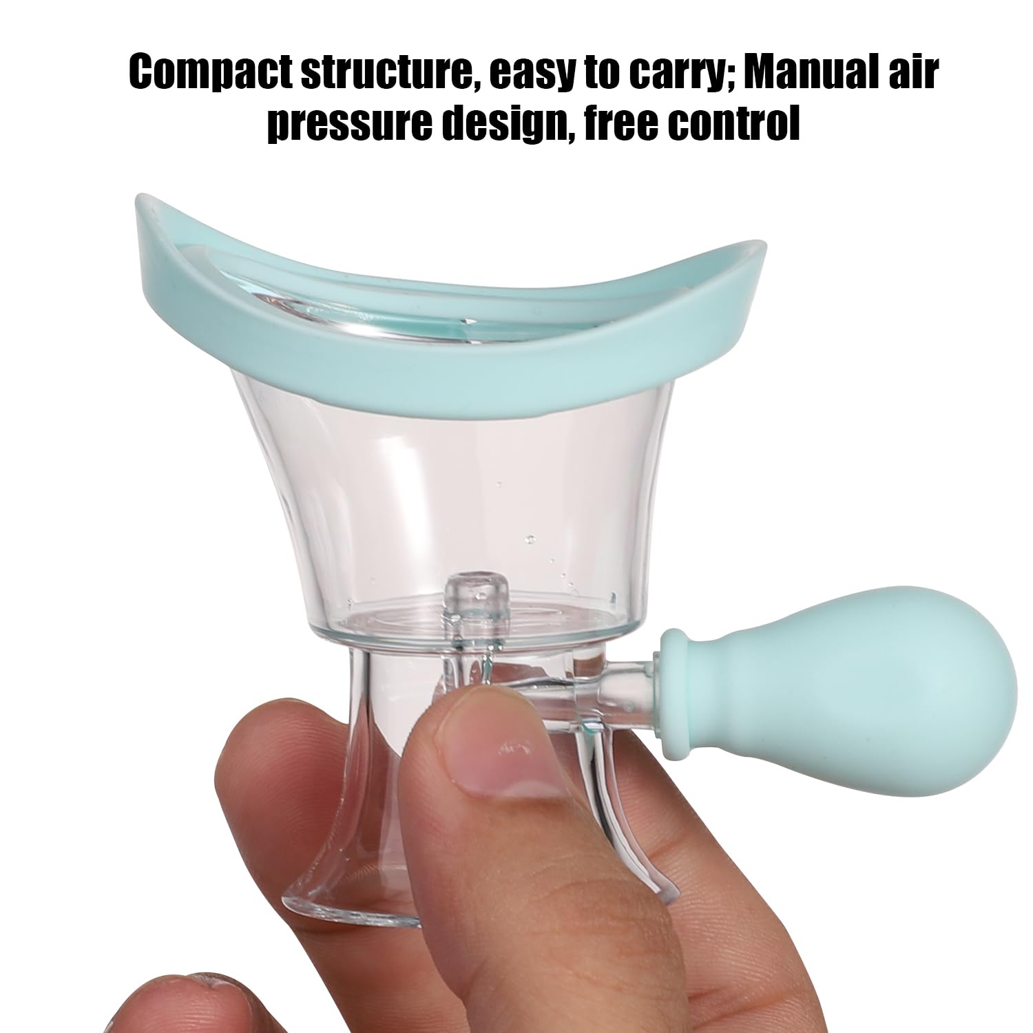 Silicone Eye Wash Cup with Storage Container - Manual Air Pressure Eye Cleanser for Makeup Irritants & Soothing Eyes (Blue) | Perfect for Contact Lens Wearers, Swimmers & Allergy Relief