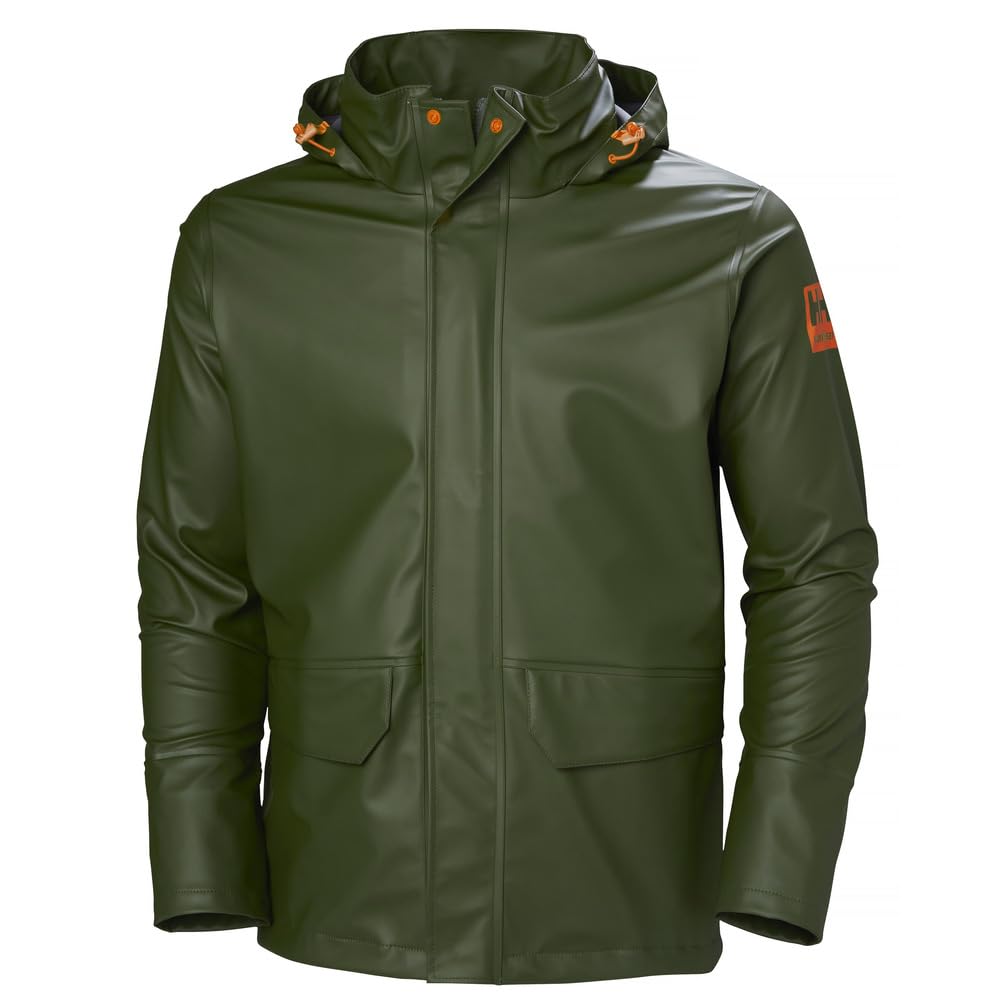 Helly Hansen Men's Gale Waterproof Work Jacket - Heavy-Duty Polyurethane on Polyester Knit for High Mobility - Ideal for Construction, Outdoor Work & Harsh Weather Protection