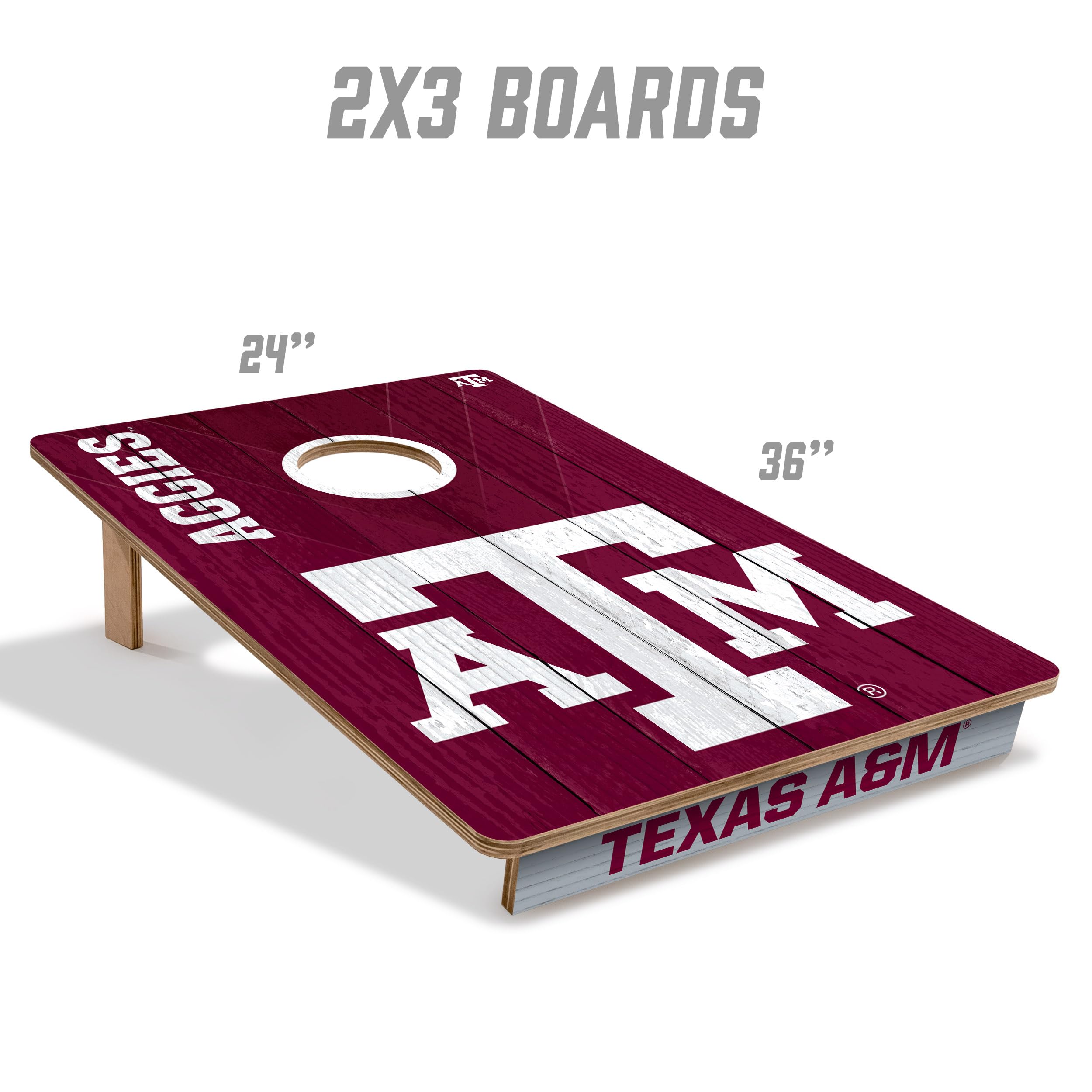 YouTheFan NCAA 2’ x 3’ Wood Cornhole Game Set with Logo Bags - Official College Team Cornhole Boards for Tailgating, Backyard Parties & Outdoor Games