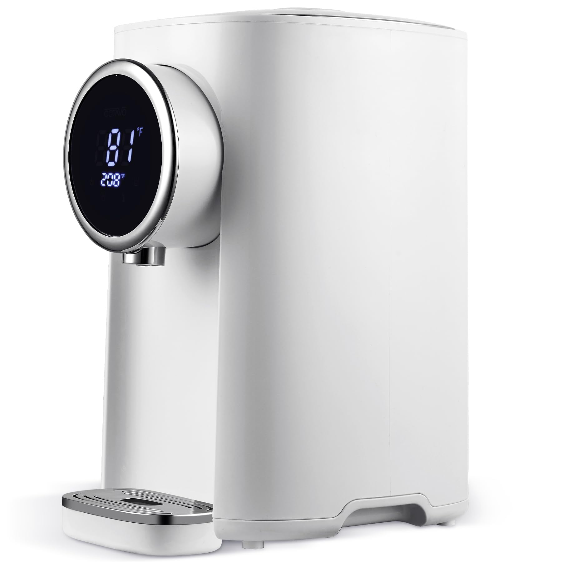 OCTAVO 5L Electric Water Boiler & Warmer - 304 Stainless Steel Tank, 700W Fast Heating, 6-Temperature Settings, LCD Touch Screen with Child Lock & Water Shortage Indicator - Perfect for Home, Office, and Tea/Coffee Brewing